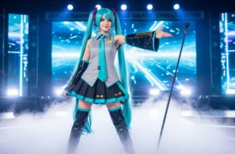 Hatsune Miku Turquoise Wig and Blue Dress Cosplay Costume Full Set